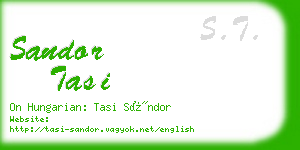 sandor tasi business card